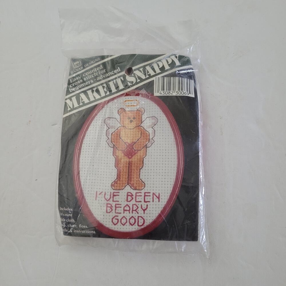 Make It Snappy 'You Been Beary Good' Angel Bear Cross Stitch Kit